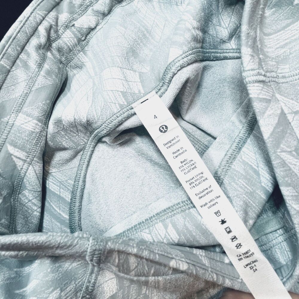 ~ NEW! Sz 4 Lululemon Swift Speed High-Rise Crop, 21" Light Gray Green Blue Lulu - Picture 8 of 16